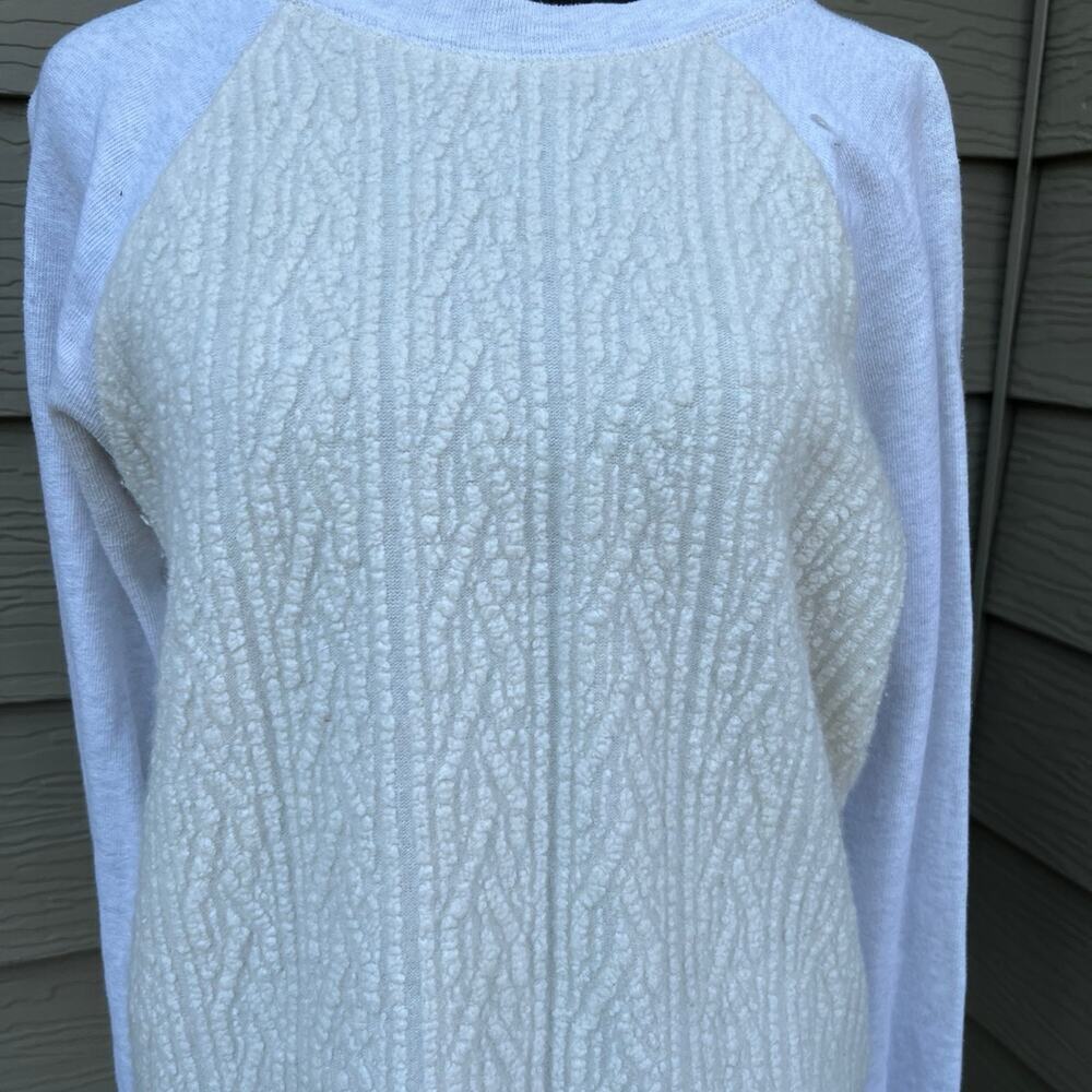 J. CREW Crewneck Sweater Sweatshirt, White & Gray, Women's size S